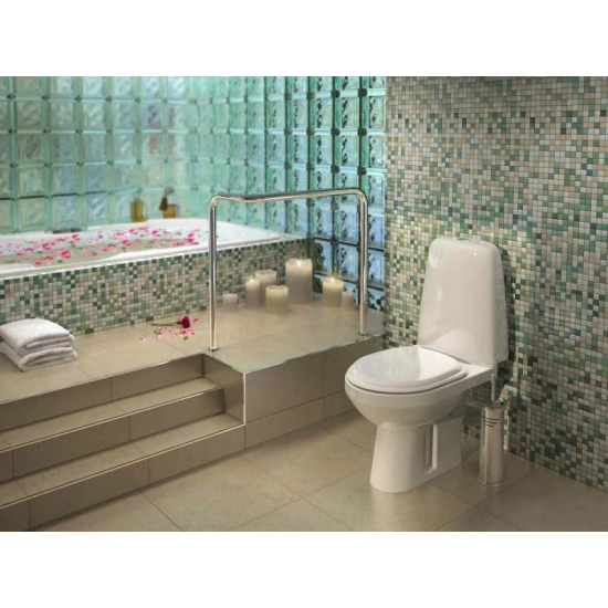 Унитаз компакт ОСКОЛЬСКАЯ КЕРАМИКА Эльдорадо Люкс с сиденьем дюропласт, косой выход, белый