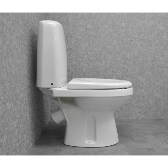 Унитаз компакт ОСКОЛЬСКАЯ КЕРАМИКА Эльдорадо Люкс с сиденьем дюропласт, косой выход, белый