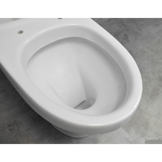 Унитаз компакт ОСКОЛЬСКАЯ КЕРАМИКА Эльдорадо Люкс с сиденьем дюропласт, косой выход, белый