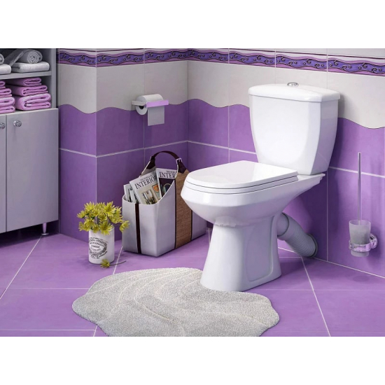 Унитаз компакт ОСКОЛЬСКАЯ КЕРАМИКА Элисса Комфорт с сиденьем микролифт, косой выпуск, белый