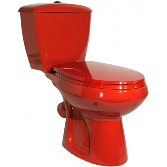 Унитаз компакт ОСКОЛЬСКАЯ КЕРАМИКА Элисса Стандарт, нижний подвод воды, косой выпуск, красный