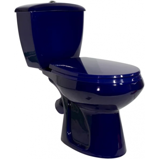 Унитаз компакт ОСКОЛЬСКАЯ КЕРАМИКА Элисса Стандарт, нижний подвод воды, косой выпуск, синий