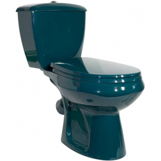 Унитаз компакт ОСКОЛЬСКАЯ КЕРАМИКА Элисса Стандарт, нижний подвод воды, косой выпуск, зеленый