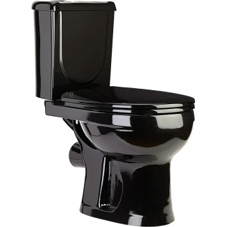 Унитаз компакт ОСКОЛЬСКАЯ КЕРАМИКА Ирида с сиденьем полипропилен, горизонтальный выход, чёрный