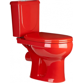 Унитаз компакт ОСКОЛЬСКАЯ КЕРАМИКА Ирида с сиденьем полипропилен, горизонтальный выход, красный