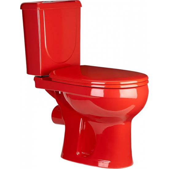 Унитаз компакт ОСКОЛЬСКАЯ КЕРАМИКА Ирида с сиденьем полипропилен, горизонтальный выход, красный