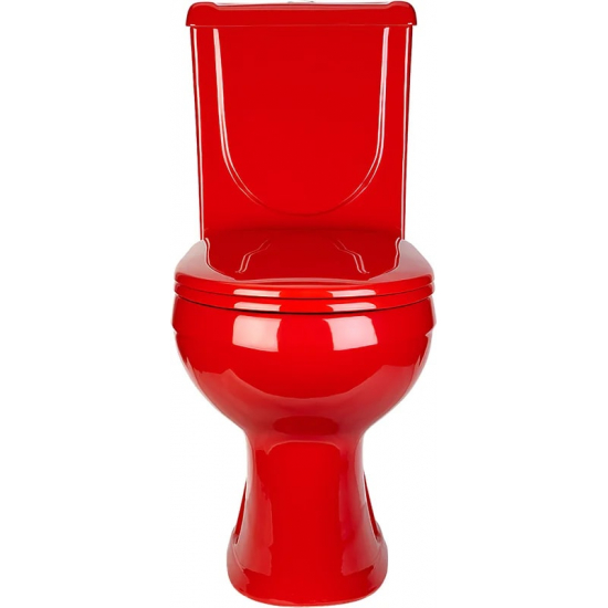 Унитаз компакт ОСКОЛЬСКАЯ КЕРАМИКА Ирида с сиденьем полипропилен, горизонтальный выход, красный