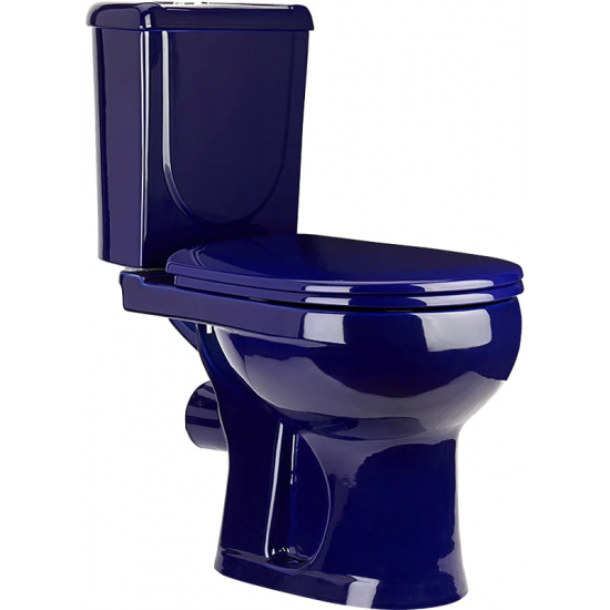 Унитаз компакт ОСКОЛЬСКАЯ КЕРАМИКА Ирида с сиденьем полипропилен, горизонтальный выход, синий