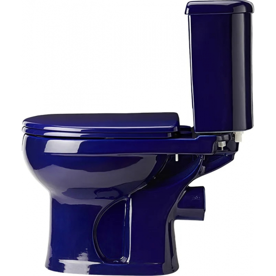 Унитаз компакт ОСКОЛЬСКАЯ КЕРАМИКА Ирида с сиденьем полипропилен, горизонтальный выход, синий