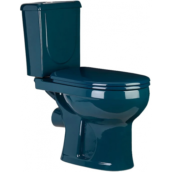 Унитаз компакт ОСКОЛЬСКАЯ КЕРАМИКА Ирида с сиденьем полипропилен, горизонтальный выход, зелёный
