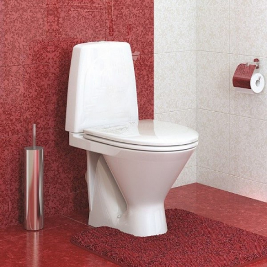 Унитаз компакт ОСКОЛЬСКАЯ КЕРАМИКА Милана Люкс с сиденьем дюропласт, косой выход, белый