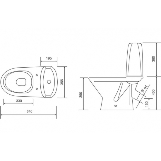 Унитаз компакт ОСКОЛЬСКАЯ КЕРАМИКА Милана Люкс с сиденьем дюропласт, косой выход, белый
