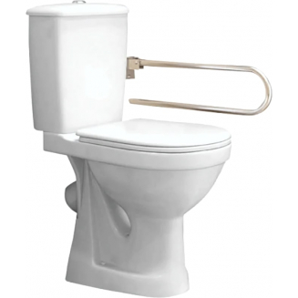 Унитаз компакт ОСКОЛЬСКАЯ КЕРАМИКА Персона Комфорт косой выпуск, с откидным нержавеющим поручнем