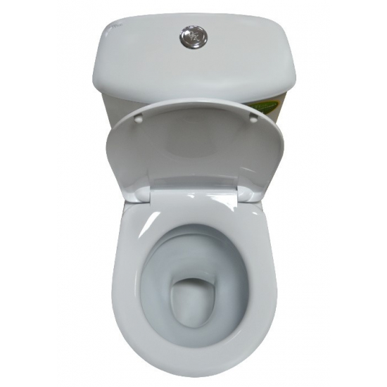 Унитаз компакт ОСКОЛЬСКАЯ КЕРАМИКА Персона Комфорт косой выпуск, с откидным нержавеющим поручнем