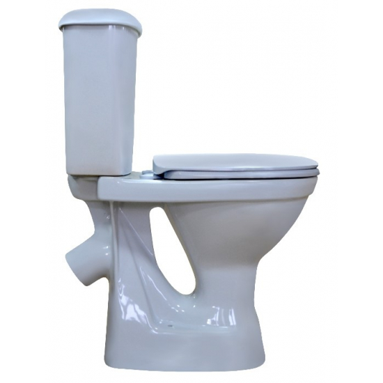 Унитаз компакт ОСКОЛЬСКАЯ КЕРАМИКА Персона Комфорт косой выпуск, с откидным нержавеющим поручнем