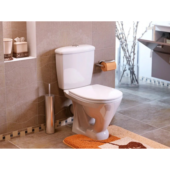 Унитаз компакт ОСКОЛЬСКАЯ КЕРАМИКА Радуга Стандарт косой выход, тарельчатый, белый