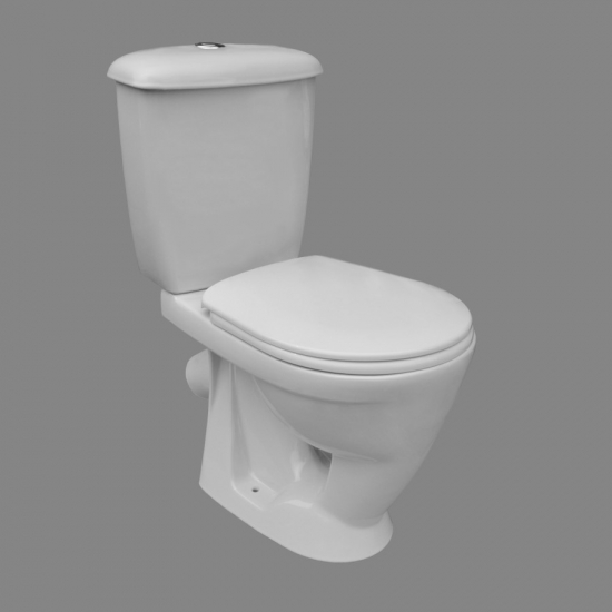 Унитаз компакт ОСКОЛЬСКАЯ КЕРАМИКА Радуга Стандарт косой выход, тарельчатый, белый