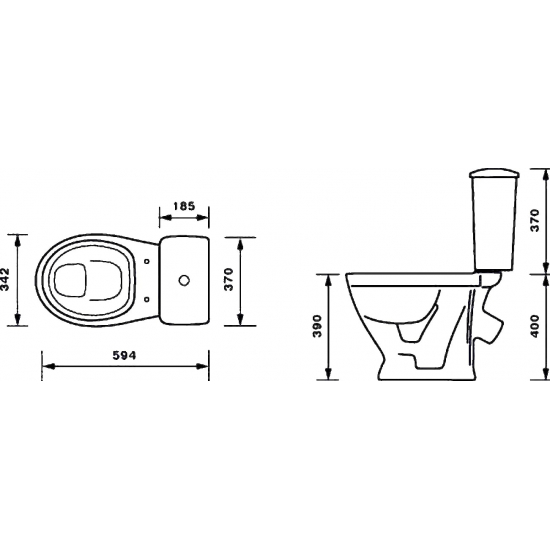Унитаз компакт ОСКОЛЬСКАЯ КЕРАМИКА Радуга Стандарт косой выход, тарельчатый, белый