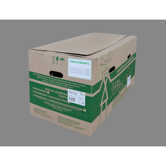 Унитаз компакт ОСКОЛЬСКАЯ КЕРАМИКА Радуга Стандарт косой выход, тарельчатый, декор одуванчик