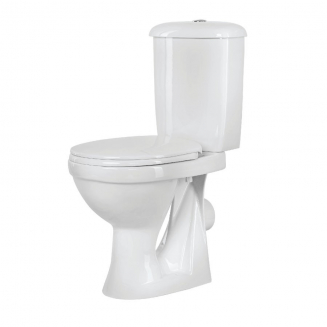 Унитаз компакт ОСКОЛЬСКАЯ КЕРАМИКА Суперкомпакт Стандарт горизонтальный выход, тарельчатый белый