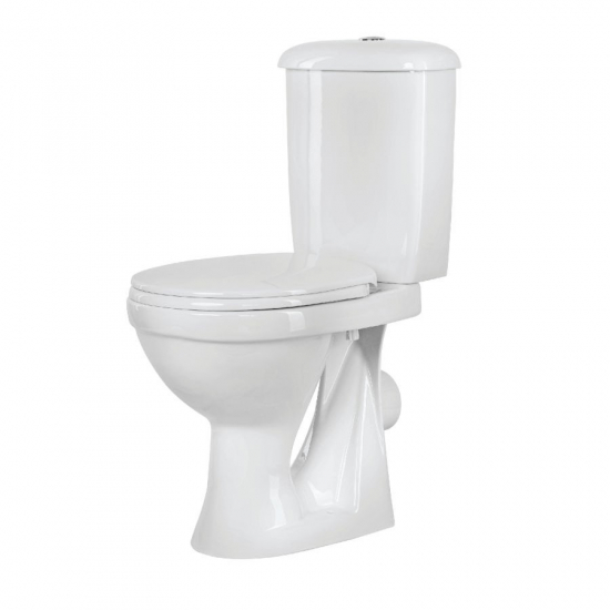 Унитаз компакт ОСКОЛЬСКАЯ КЕРАМИКА Суперкомпакт Стандарт горизонтальный выход, тарельчатый белый