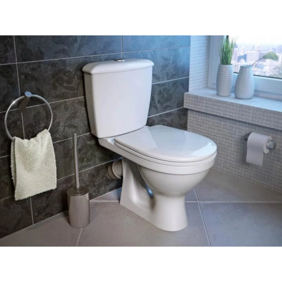 Унитаз компакт ОСКОЛЬСКАЯ КЕРАМИКА Суперкомпакт Стандарт косой выход, тарельчатый, белый