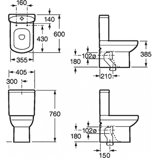 Унитаз компакт ROCA Dama Senso Compacto 342518000 с сиденьем дюропласт