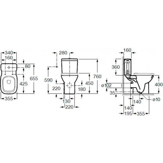 Унитаз компакт ROCA Debba с сиденьем микролифт