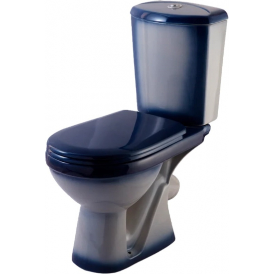 Унитаз компакт ROSA Комфорт косой выход, синий декор
