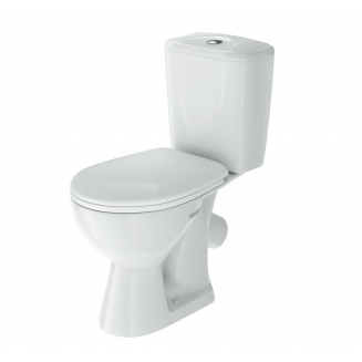 Унитаз компакт ROSA Нео с сиденьем микролифт, арматура OLI, косой выход, белый