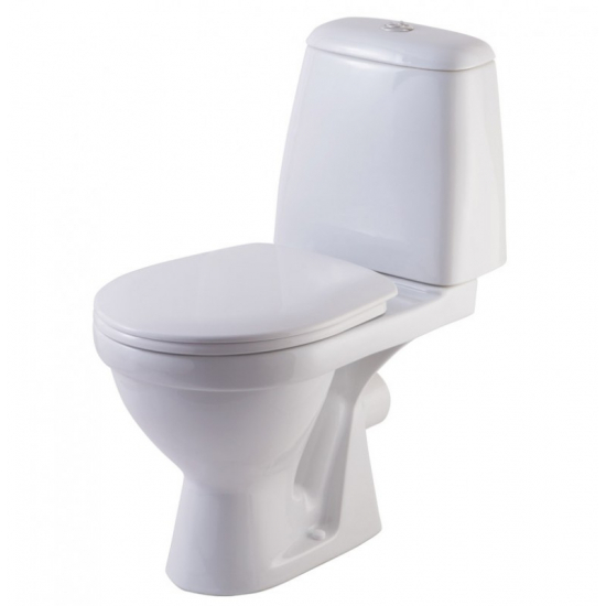 Унитаз компакт ROSA Премьер Люкс с сиденьем микролифт, горизонтальный выход, белый