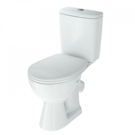 Унитаз компакт ROSA Стиль с сиденьем микролифт, косой выход, былый