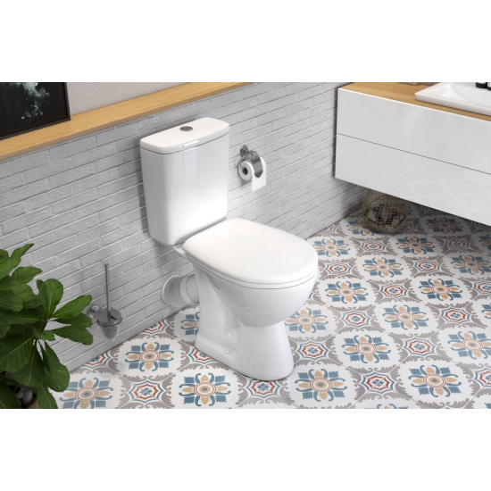 Унитаз компакт ROSA Уют косой выход, белый