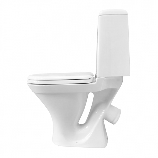 Унитаз компакт SANITA Аттика Комфорт с сиденьем термопласт, косой выход, белый
