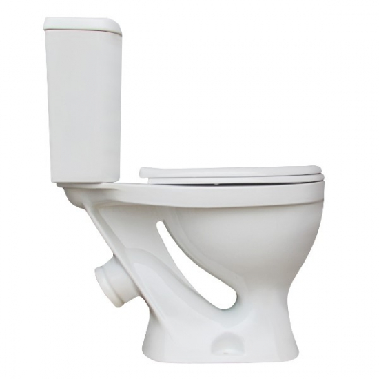 Унитаз компакт SANITA Формат стандарт с сиденьем полипропилен, косой выход, белый