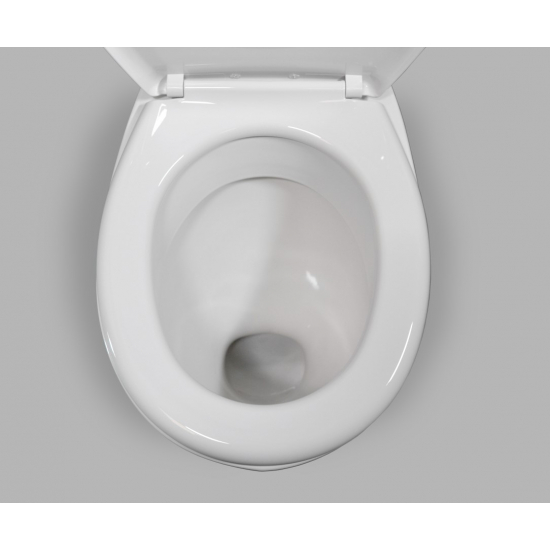 Унитаз компакт SANITA Формат стандарт с сиденьем полипропилен, косой выход, белый