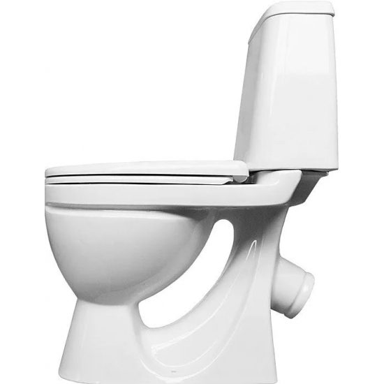 Унитаз компакт SANITA Идеал Комфорт с сиденьем микролифт дюропласт, косой выход, белый