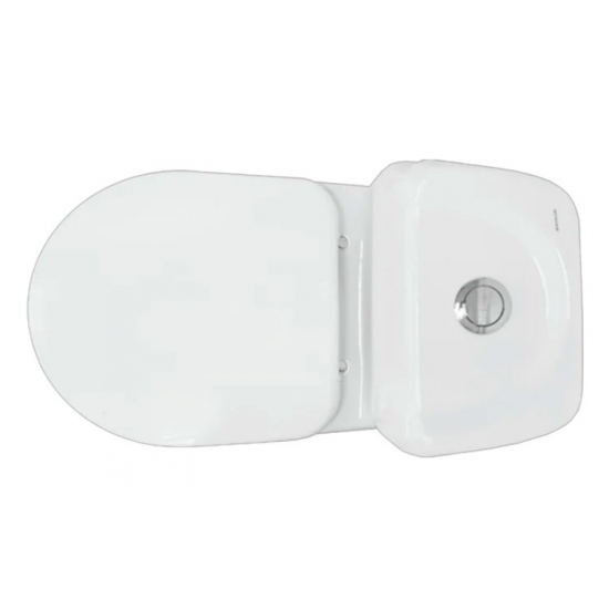 Унитаз компакт SANITA Кама Комфорт с сиденьем микролифт термопласт, косой выход, белый