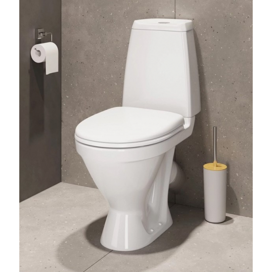 Унитаз компакт SANITA Кама Стандарт с сиденьем полипропилен, косой выход, белый