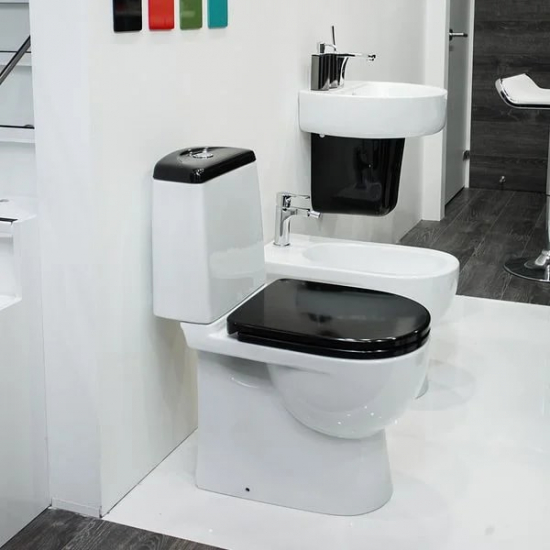 Унитаз компакт SANITA LUXE Best Color Black с сиденьем микролифт дюропласт чёрное