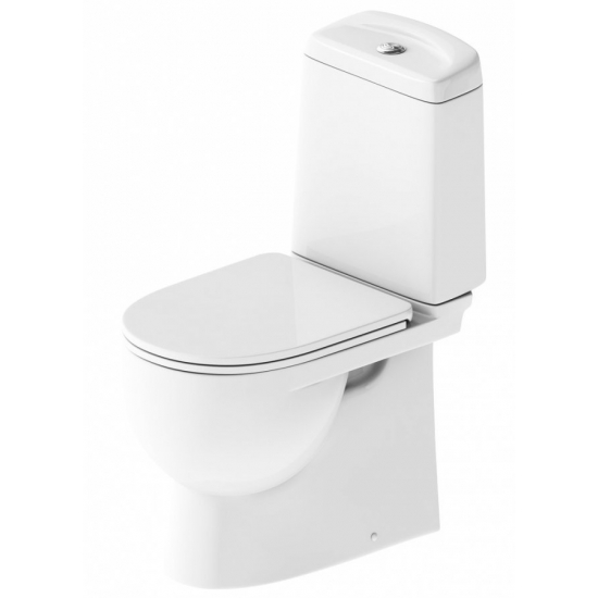 Унитаз компакт SANITA LUXE Best Comfort с сиденьем микролифт дюропласт, горизонтальный выход, белый