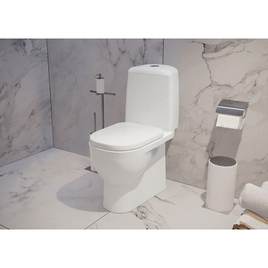 Унитаз компакт SANITA LUXE Best Comfort с сиденьем микролифт дюропласт, горизонтальный выход, белый