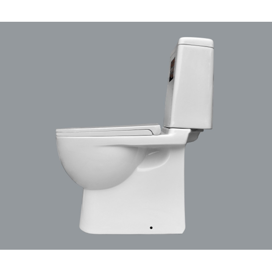 Унитаз компакт SANITA LUXE Best Comfort с сиденьем микролифт дюропласт, горизонтальный выход, белый