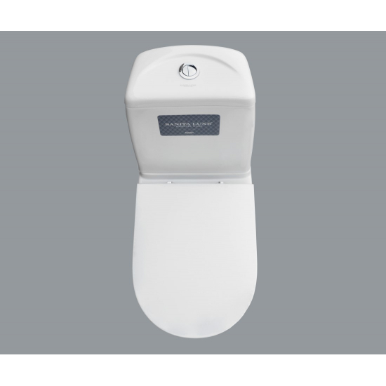 Унитаз компакт SANITA LUXE Best Comfort с сиденьем микролифт дюропласт, горизонтальный выход, белый