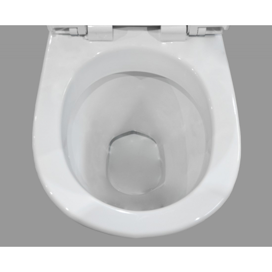 Унитаз компакт SANITA LUXE Classic Basic с сиденьем микролифт термопласт, косой выход, белый
