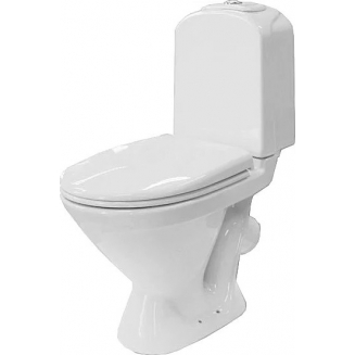 Унитаз компакт SANITA LUXE Classic Basic с сиденьем микролифт термопласт, косой выход, белый