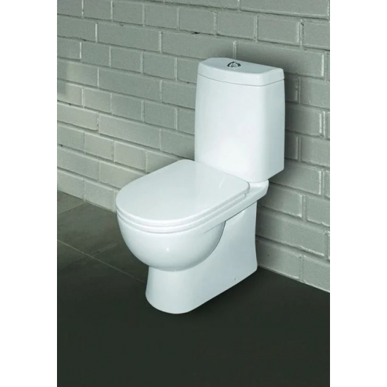 Унитаз компакт SANITA LUXE Fest Comfort с сиденьем микролифт дюропласт, горизонтальный выход, белый