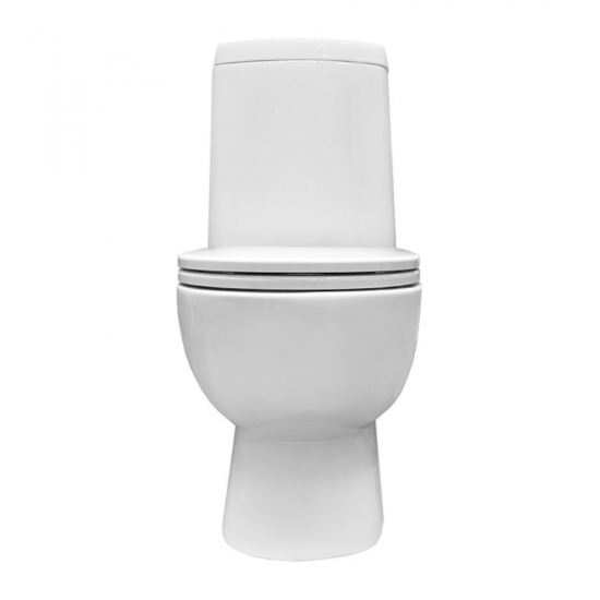 Унитаз компакт SANITA LUXE Fest Comfort с сиденьем микролифт дюропласт, горизонтальный выход, белый