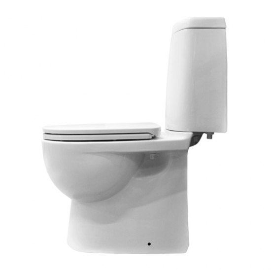 Унитаз компакт SANITA LUXE Fest Comfort с сиденьем микролифт дюропласт, горизонтальный выход, белый