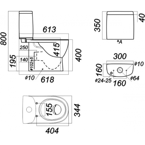 Унитаз компакт SANITA LUXE Fest Comfort с сиденьем микролифт дюропласт, горизонтальный выход, белый